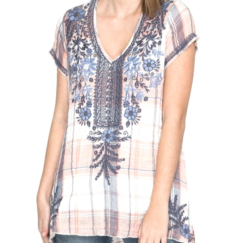 Johnny Was NWOT Lila Jo Plaid Drape Tunic👚